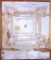 L'Aquila - stampa pianta del castello spagnolo